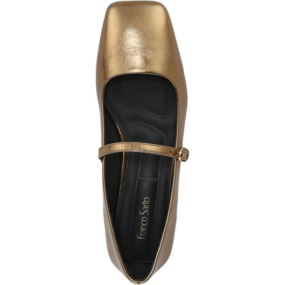 Franco Sarto Womens Bronze Metallic Faux Leather Tinsley Mary Jane Ballet Flats - Picture 5 of 9